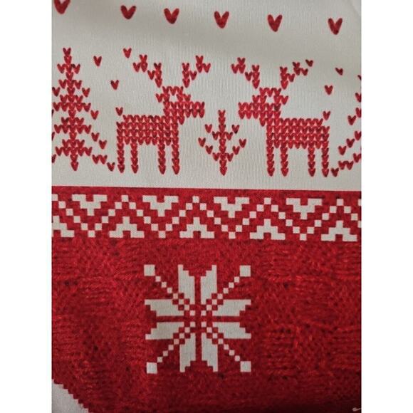 Naughty Reindeer Ugly Christmas Screen Printed Sweater Look Size XL Reindeer - Picture 3 of 8